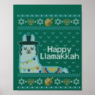 Hässliches Hanukkah Lama Llamakkah Poster