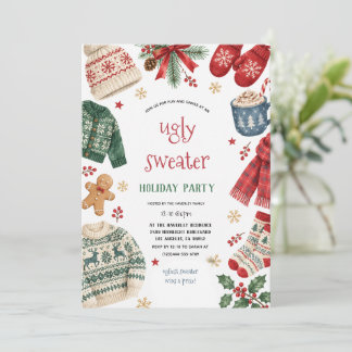 Hässliches Pullover Cozy Weihnachtsfeier Einladung