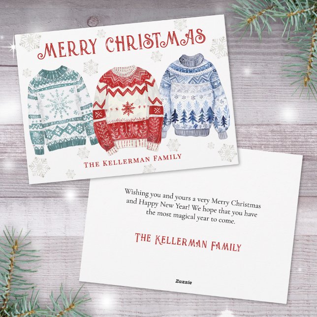 Hässliches Pullover Festliches Weihnachten (Festive Ugly Sweater Merry Christmas Holiday Card)