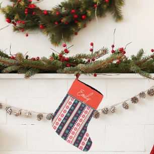 Hässliches Pullover-Muster Süßes Frohes Weihnachte Großer Weihnachtsstrumpf