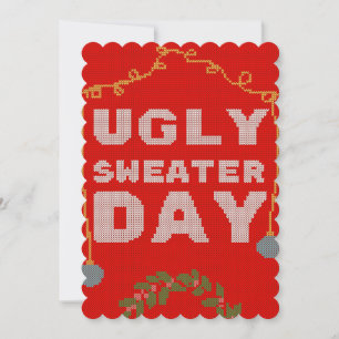 Hässliches rotes Sweaterposter Einladung