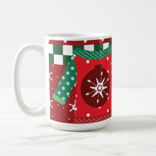 Hässliches Schneeflockenmuster Rot Grün Pullover Kaffeetasse
