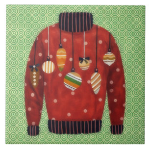 Hässliches süßes Sweater-Ornament Kunstfliese Fliese