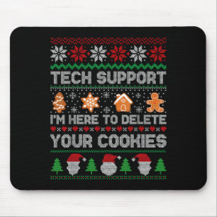 Hässliches Weihnachten Lustige Tech-Unterstützung Mousepad