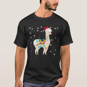 Hässliches Weihnachts-Lama-Santa-Hut und Weihnacht T-Shirt