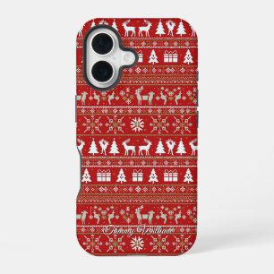 hässliches Weihnachts-Pullover-Muster iPhone 16 Hülle