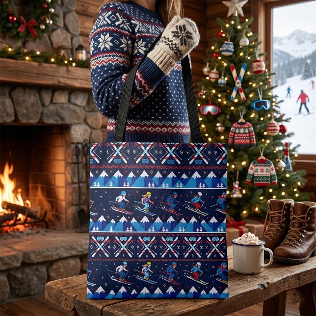 Hässliches Weihnachts-Ski-Muster Feiertag  (Von Creator hochgeladen)