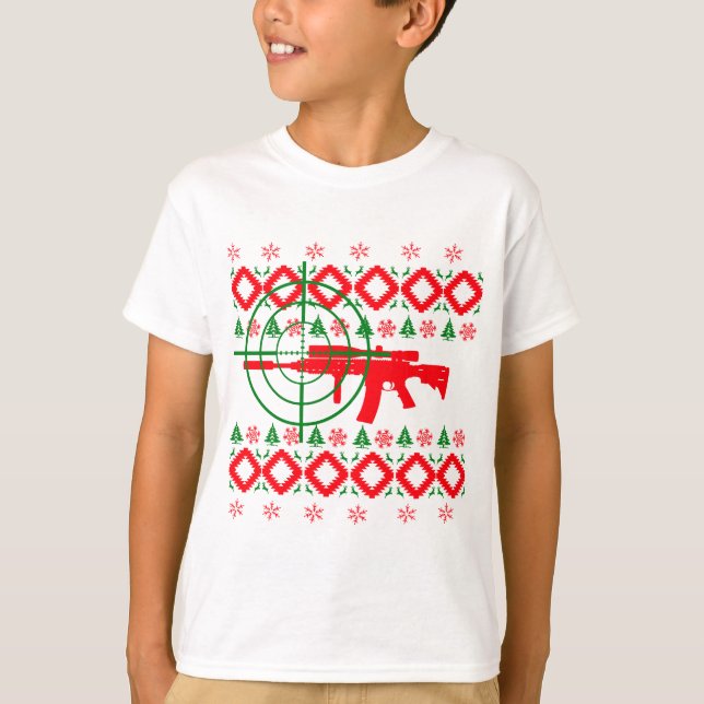 Hässliches Weihnachtsgewehr T-Shirt (Vorderseite)