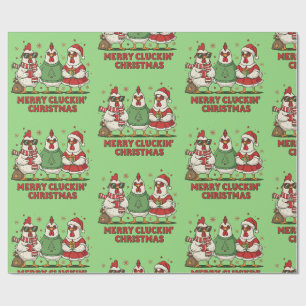 hässliches Weihnachtshuhn frohe gluckende Weihnach Geschenkpapier