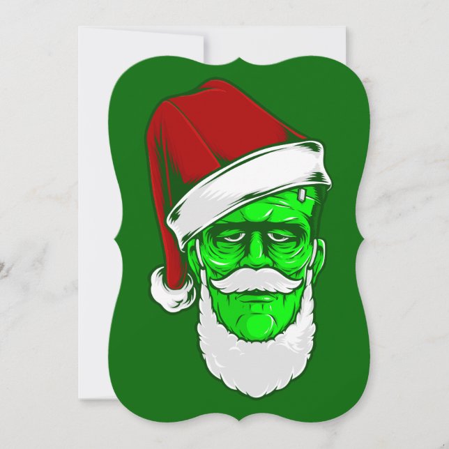 hässliches Weihnachtsklaus frankenstein-Monster Einladung (Vorderseite)