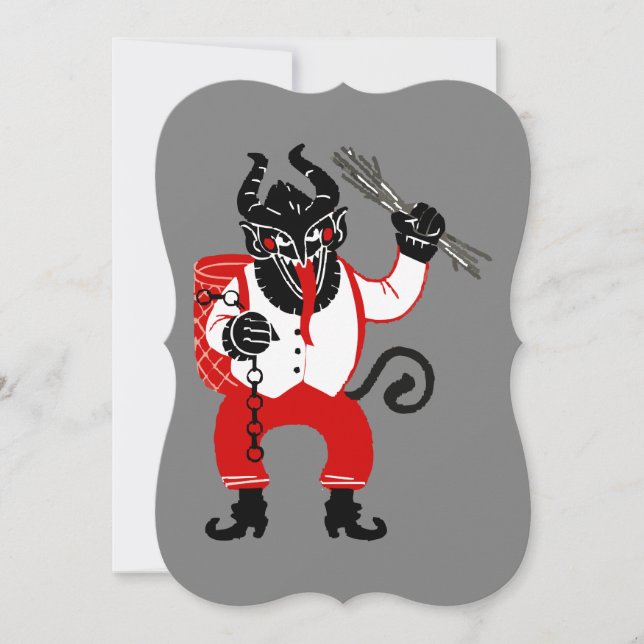hässliches Weihnachtsmonster krampus xmas Einladung (Vorderseite)