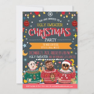 Hässliches Weihnachtsparty-Spaß-Contest Einladung