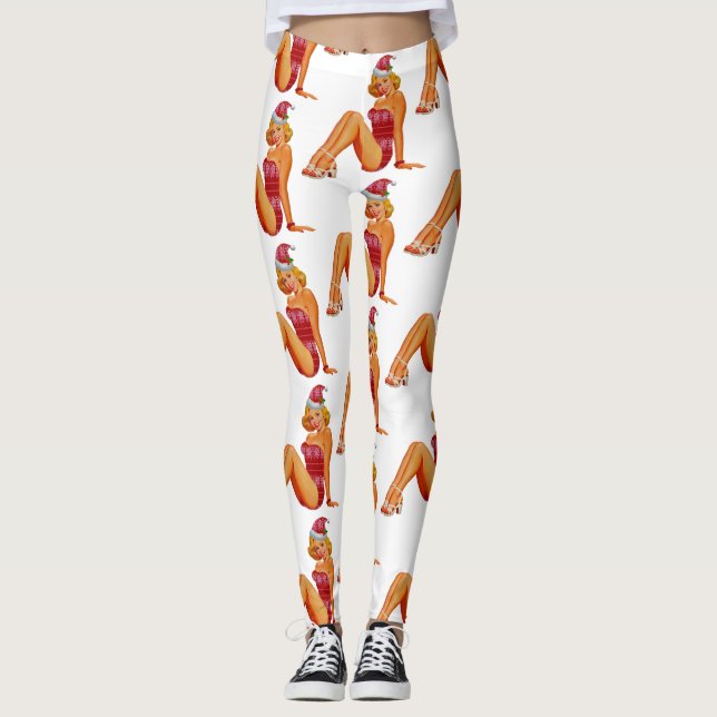 hässliches Weihnachtspulli Button Leggings (Vorderseite)