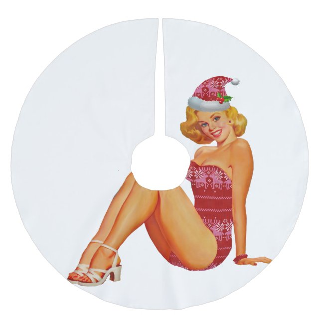 hässliches Weihnachtspulli Button Polyester Weihnachtsbaumdecke (Vorderseite)