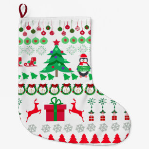 Hässliches Weihnachtspullover-Design Großer Weihnachtsstrumpf