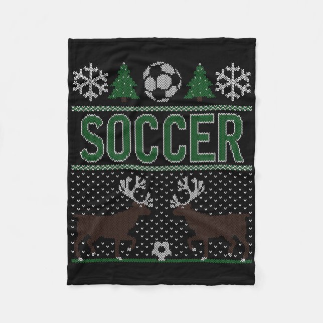 Hässliches Weihnachtspullover-Fußball Fleecedecke (Vorderseite)