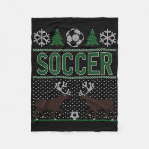 Hässliches Weihnachtspullover-Fußball Fleecedecke