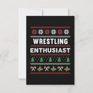 Hässliches Weihnachtspullover-Geschenk für Wrestli Karte
