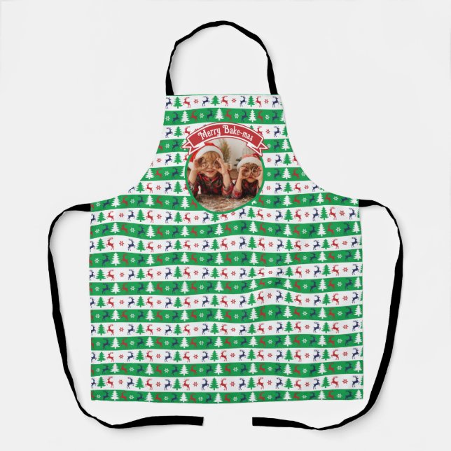 Hässliches Weihnachtspullover Helles Jumper-Foto  Schürze (Vorderseite)