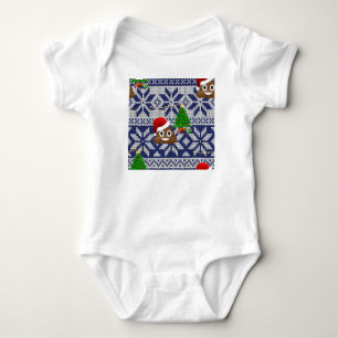 hässliches Weihnachtspullover-Kot-Emoji Baby Strampler