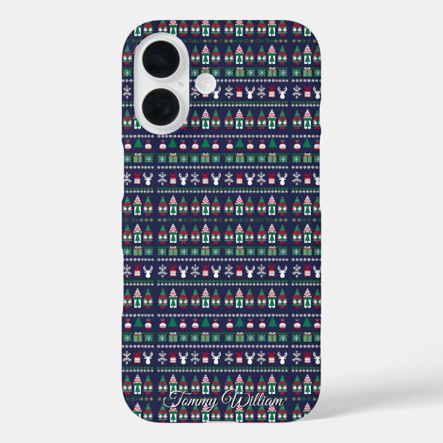 hässliches Weihnachtspullover-Muster Case-Mate iPhone Hülle (Rückseite)