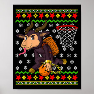 Hässliches Weihnachtspullover-Muster Kinder Krampu Poster