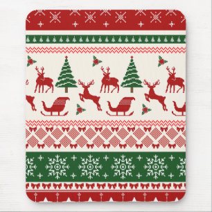 Hässliches Weihnachtspullover Nordisches Rentier-M Mousepad