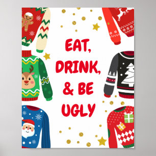 Hässliches Weihnachtspullover-Party-Schild Poster
