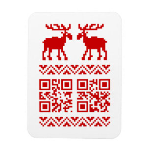 Hässliches Weihnachtspullover-QR-Code Frohes Neues Magnet