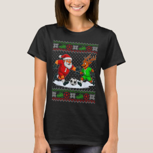 Hässliches Weihnachtspullover Xm Rentier beim Fußb T-Shirt