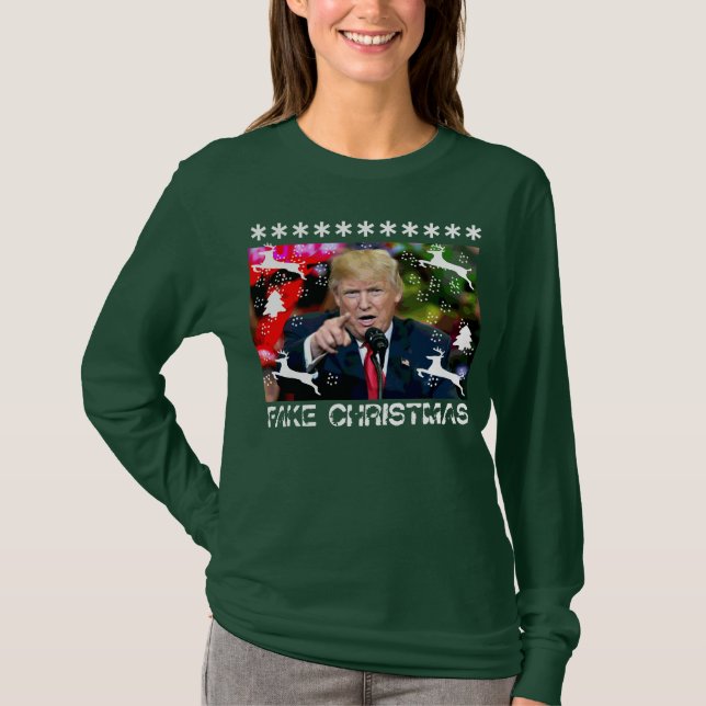 Hässliches WeihnachtsShirt Fake-Weihnachtsdonald T-Shirt (Vorderseite)