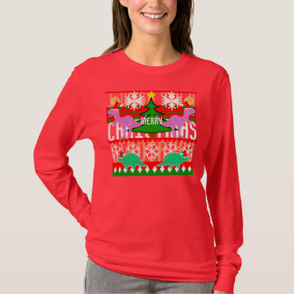 Hässliches Weihnachtsstrickjacke-Muster-niedliche T-Shirt