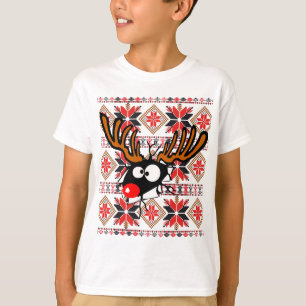 Hässliches Weihnachtsstrickjacke-Shirt, das durch T-Shirt