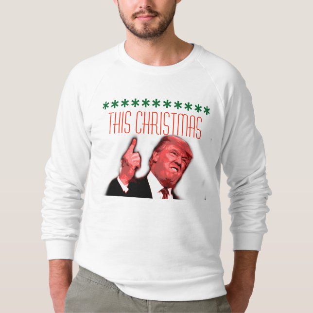 Hässliches WeihnachtsSweatshirt Donald Trump, Sweatshirt (Vorderseite)