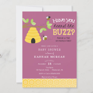 Hast du den Buzz gehört? Bee Baby Shower Einladung