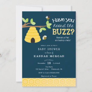 Hast du den Buzz gehört? Bee Baby Shower Einladung