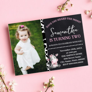 Hast du den Geburtstag der Moos-Rosa-Kuh gehört? Einladung