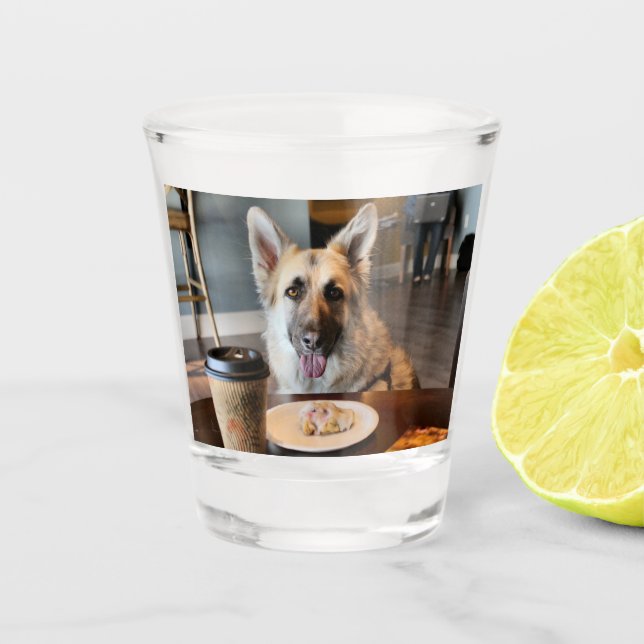 Hast du dir etwas besorgt? schnapsglas (Vorderseite)