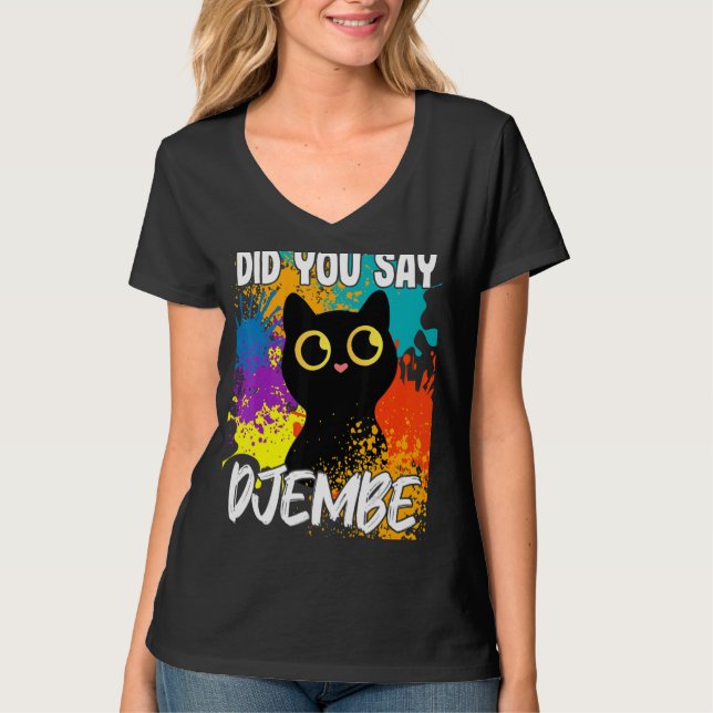 Hast du gesagt, Djembe Black Cat T-Shirt (Vorderseite)