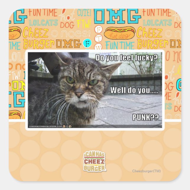 Hast du Glück? Quadratischer Aufkleber (Vorderseite)