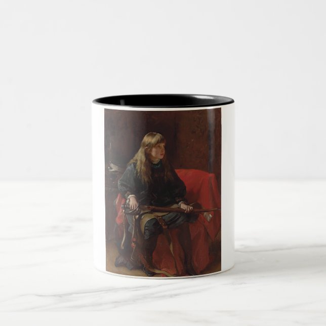 Hast du je jemanden umgebracht, Vater? (von Frank  Zweifarbige Tasse (Mittel)