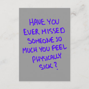 HAST DU JEMALS JEMANDEN VERFEHLT, SO VIEL DU FEHLE KARTE