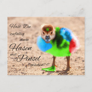 Hast du zueinen Hasen mit Pinsel? Postkarte