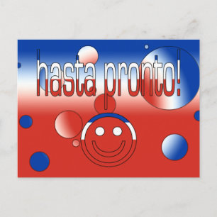 Hasta Pronto! Chile Flag Farben Pop Kunst Postkarte