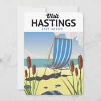 Hastings East Sussex Beach Reiseplakat