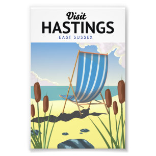 Hastings East Sussex Beach Reiseplakat Fotodruck