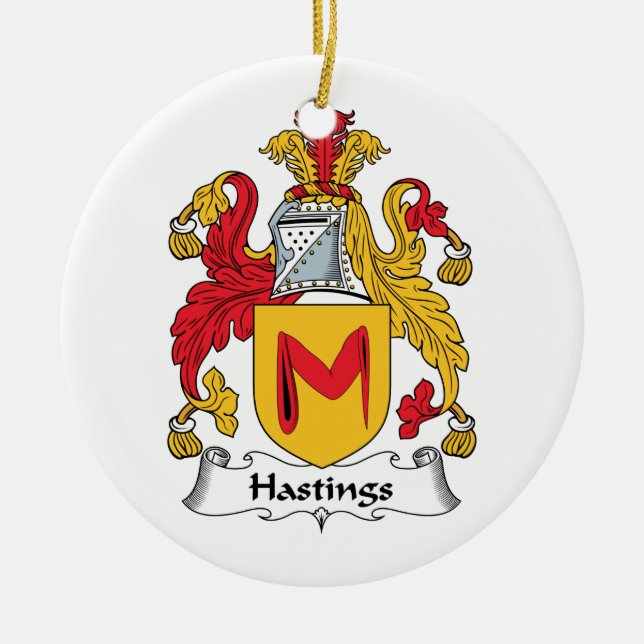Hastings Familienwappen Keramik Ornament (Vorne)