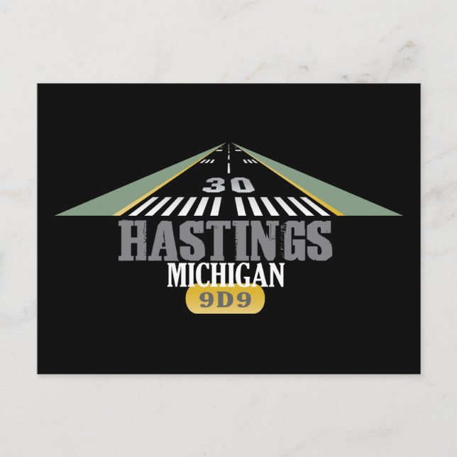 Hastings MI - Airport Runway Postkarte (Vorderseite)