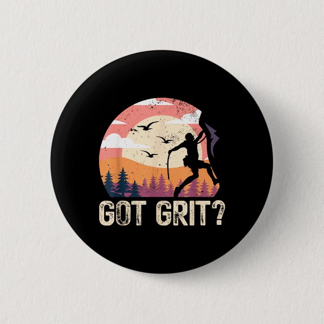 Hat Biss _ Klettersteig Bouldering _ Berge Button (Vorderseite)
