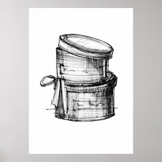 Hat Boxes Fashion Sketch Poster (Vorne)